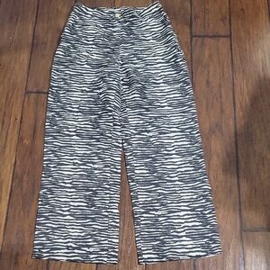 H&M Black and White Striped Wide Leg Pants